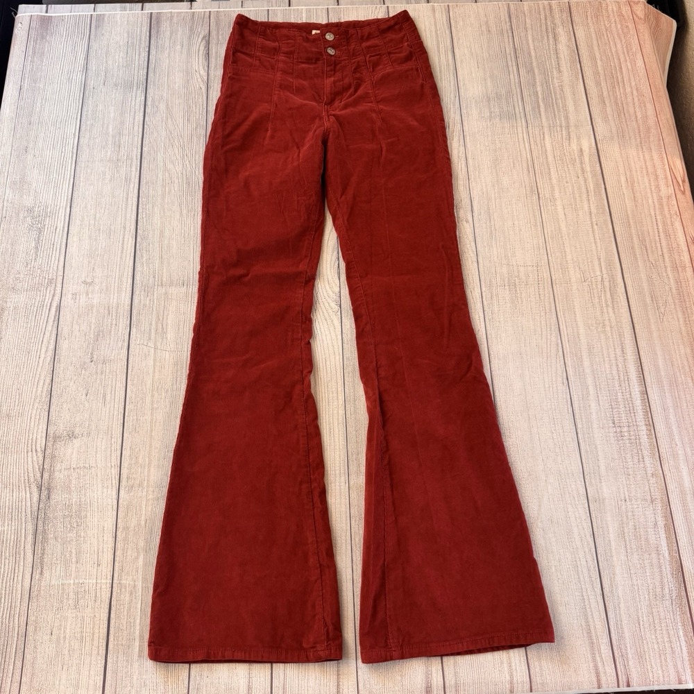 Free People We The Free Jayde Corduroy Flare High Rise Pants Baton Rouge Size 26